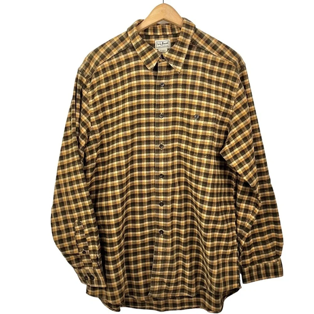 L.L.BEAN Plaid Heavy Cotton Flannel